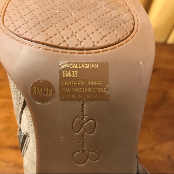 Jessica Simpson JP-Callaghan Booties, Color: Taupe, Cow Split SUEDE, Booties, 8M - Picture 9 of 11